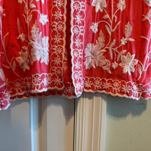 Solitaire Embroidered Anthro Cardigan Short Sleeve Sz L - Picture 4 of 9